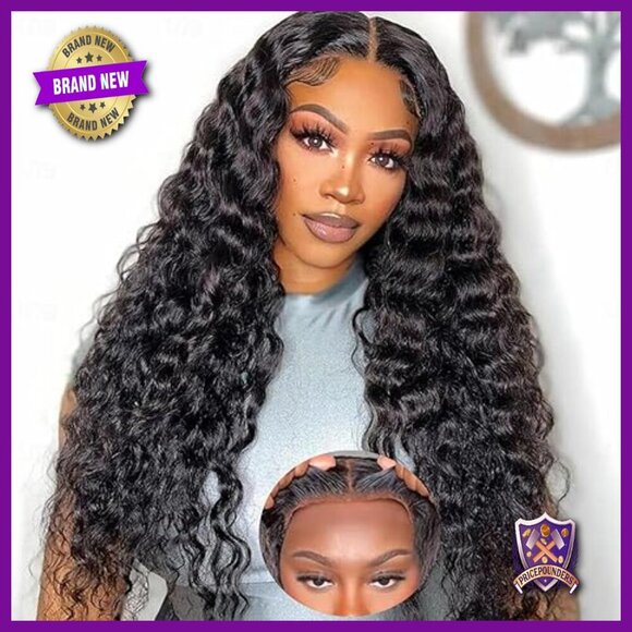 Accessories - Glueless Human Hair Wig 22 Inch Deep Wave 5x5 HD Lace Closure